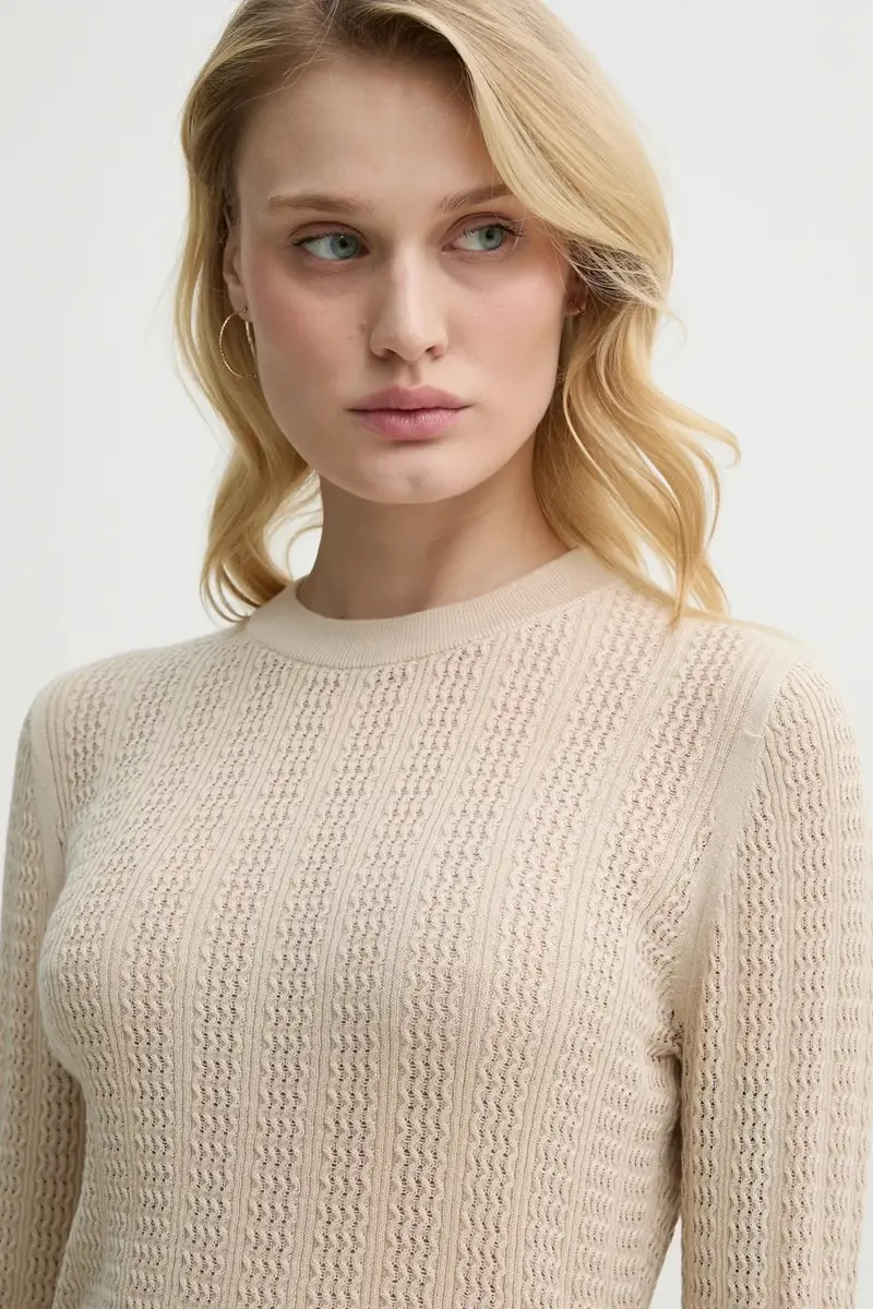 maglione in cotone donna colore beige 31316 miniatura 4