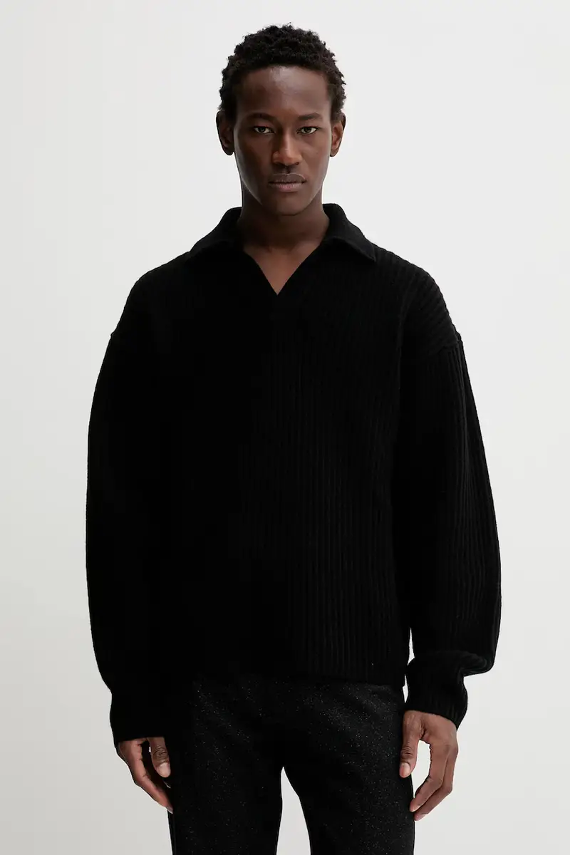 maglione in lana uomo colore nero 31897