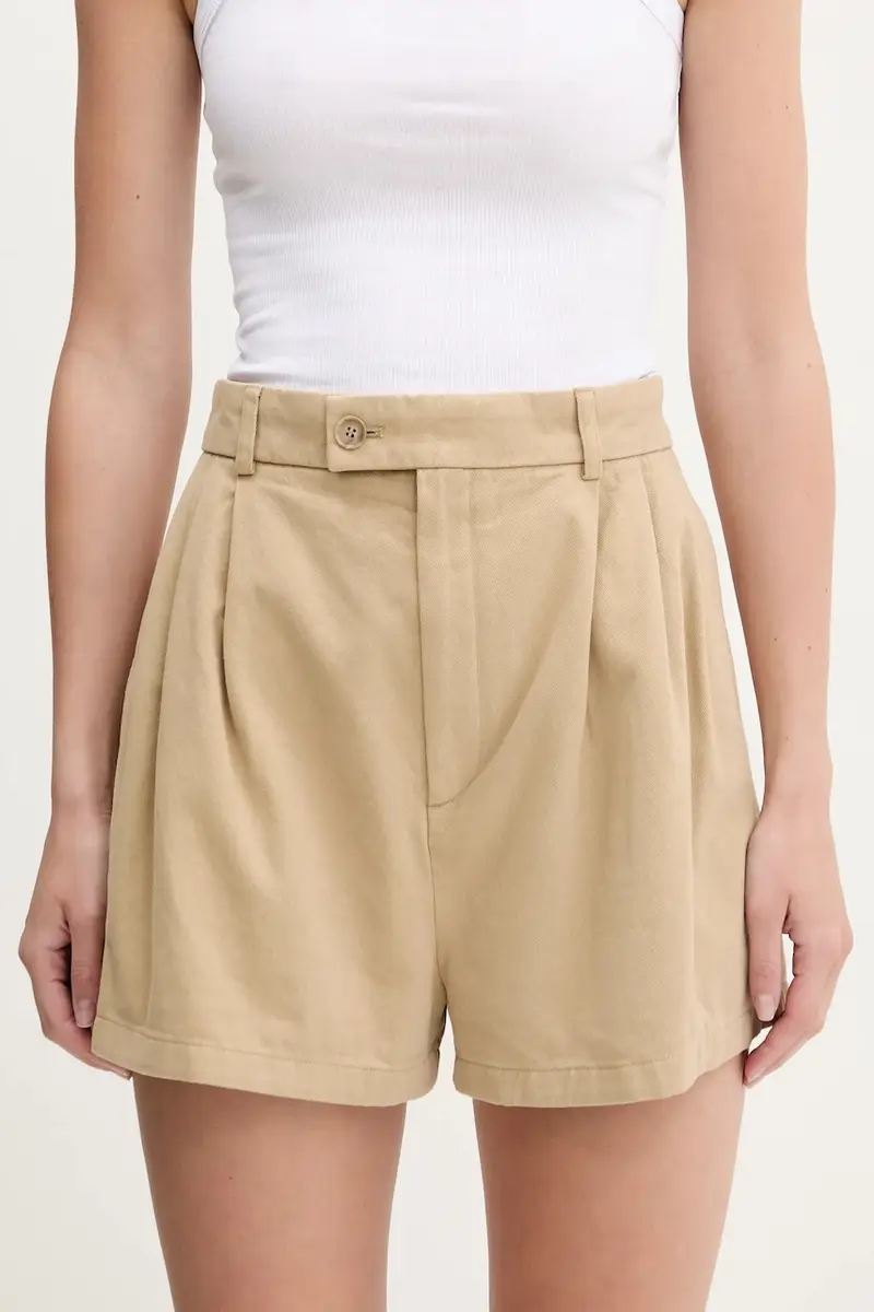 pantaloncini in cotone colore beige 31368