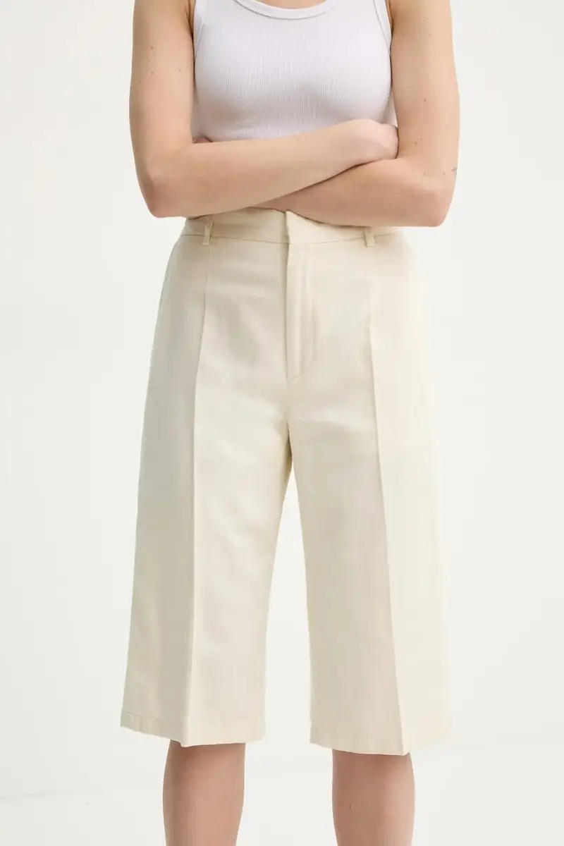 pantaloncini in lino misto colore beige 31428