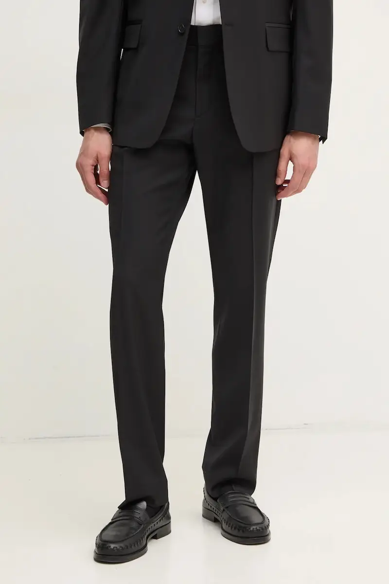 pantaloni in lana colore nero 31585