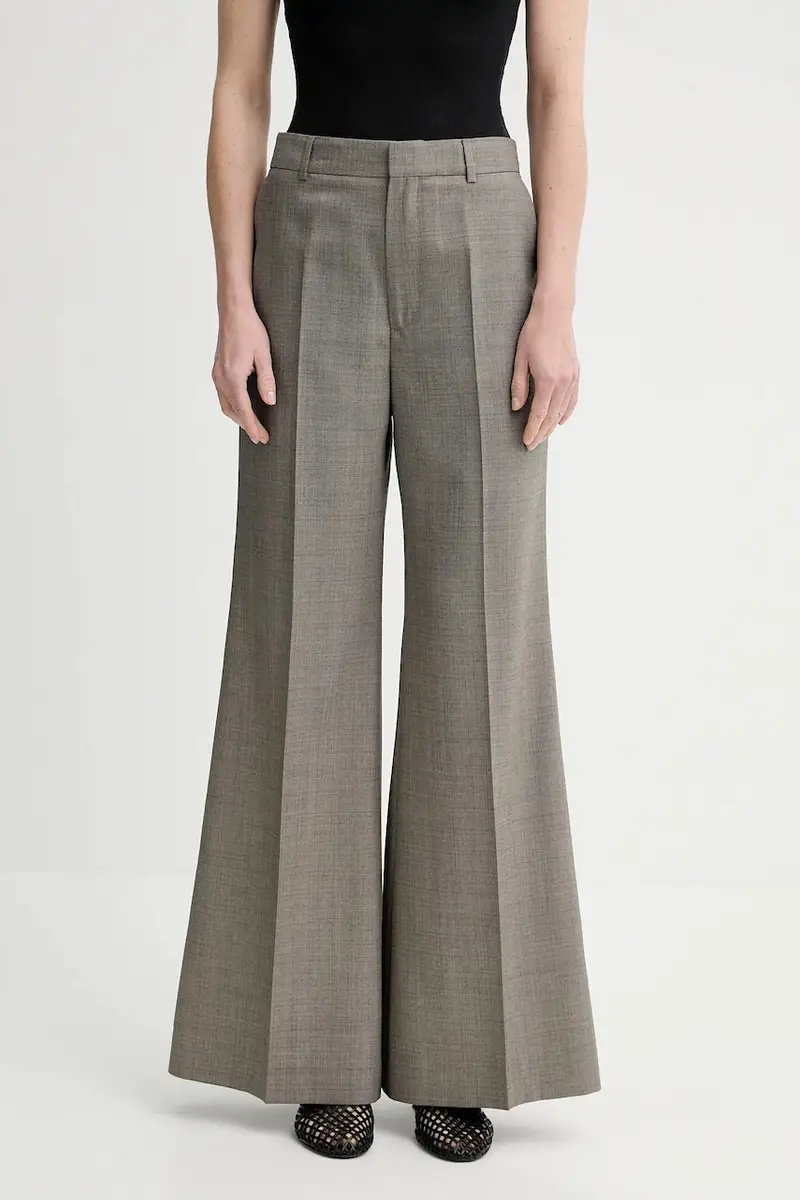 pantaloni in lana donna colore marrone 31424.FK