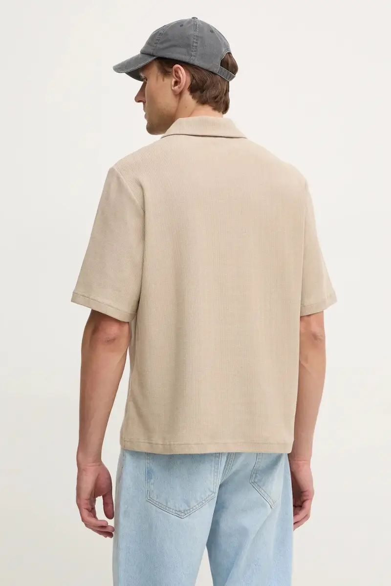 polo in cotone colore beige 31560 miniatura 3