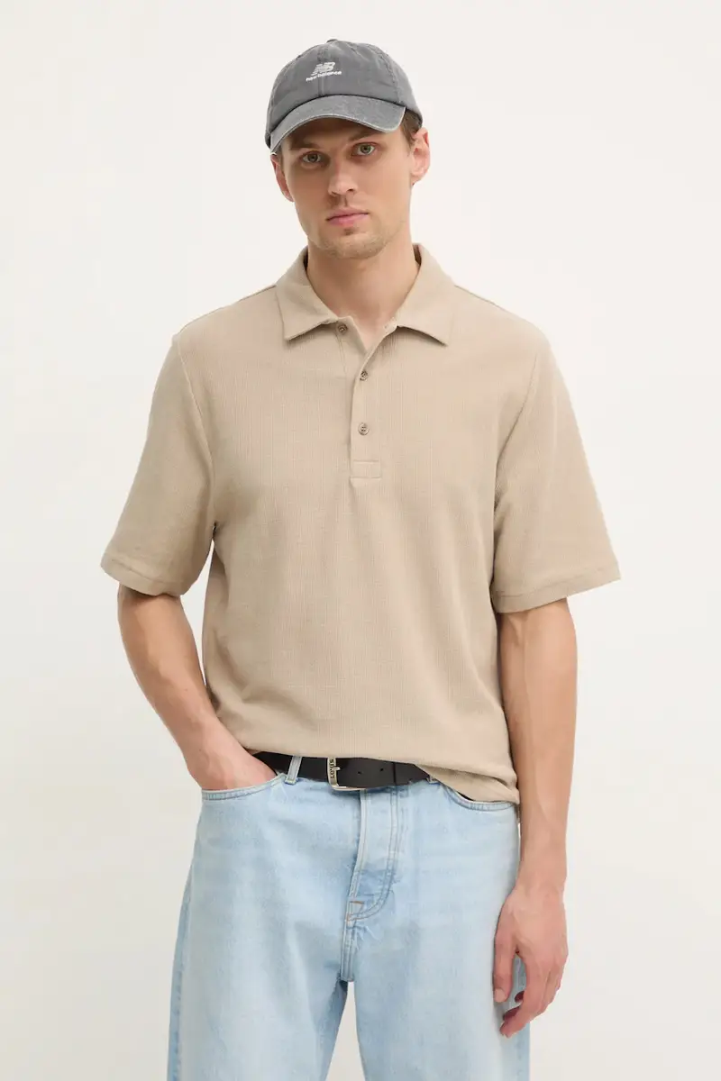polo in cotone colore beige 31560