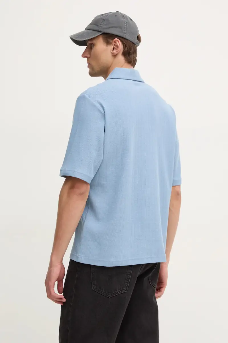 polo in cotone colore blu 31560 miniatura 3