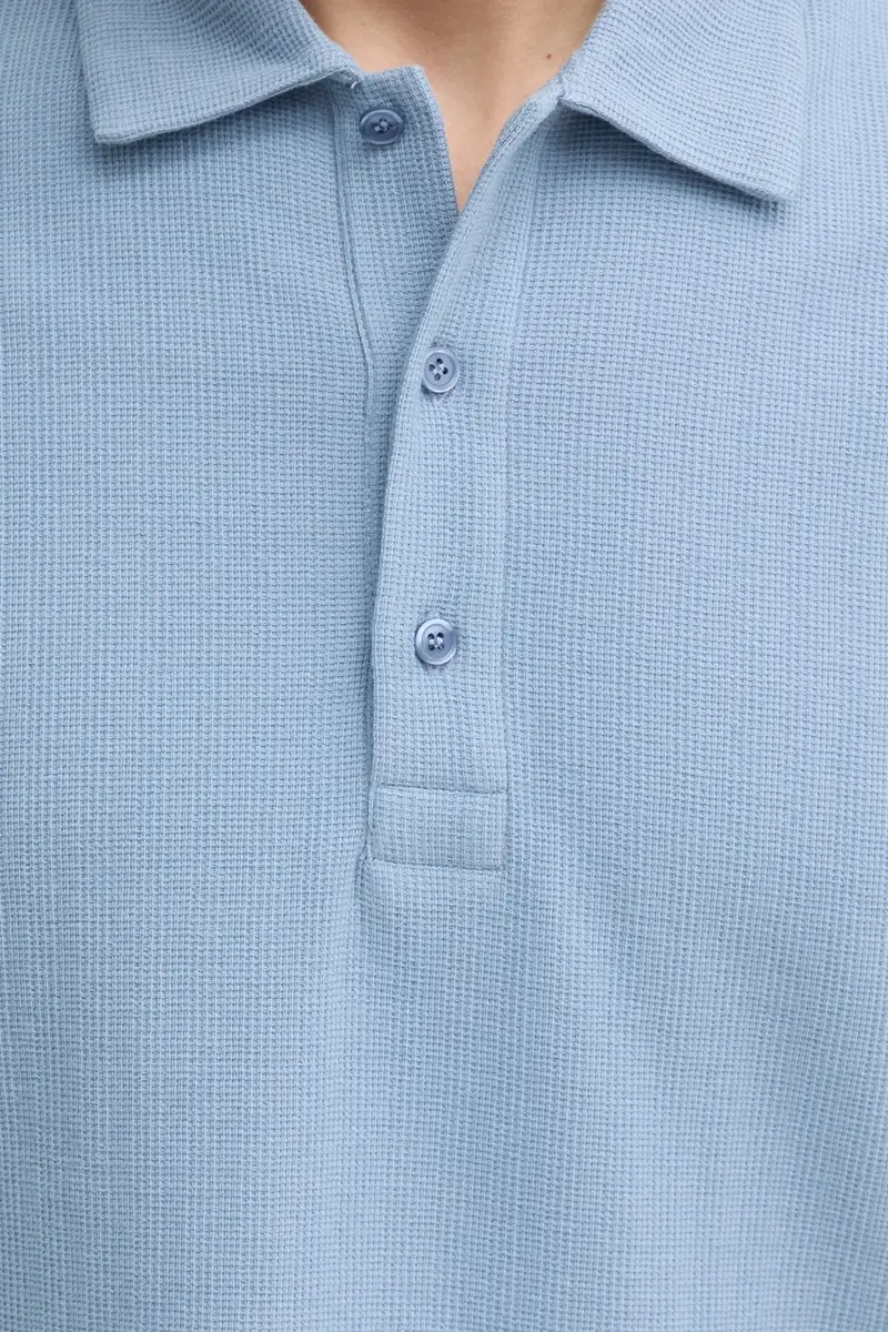 polo in cotone colore blu 31560 miniatura 5
