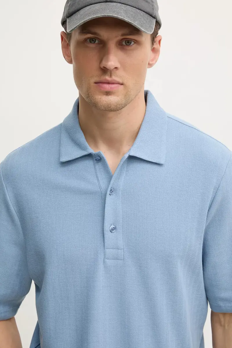 polo in cotone colore blu 31560
