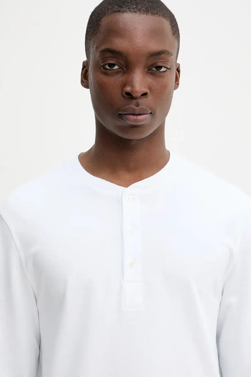 top a maniche lunghe in cotone colore bianco 31498 miniatura 4