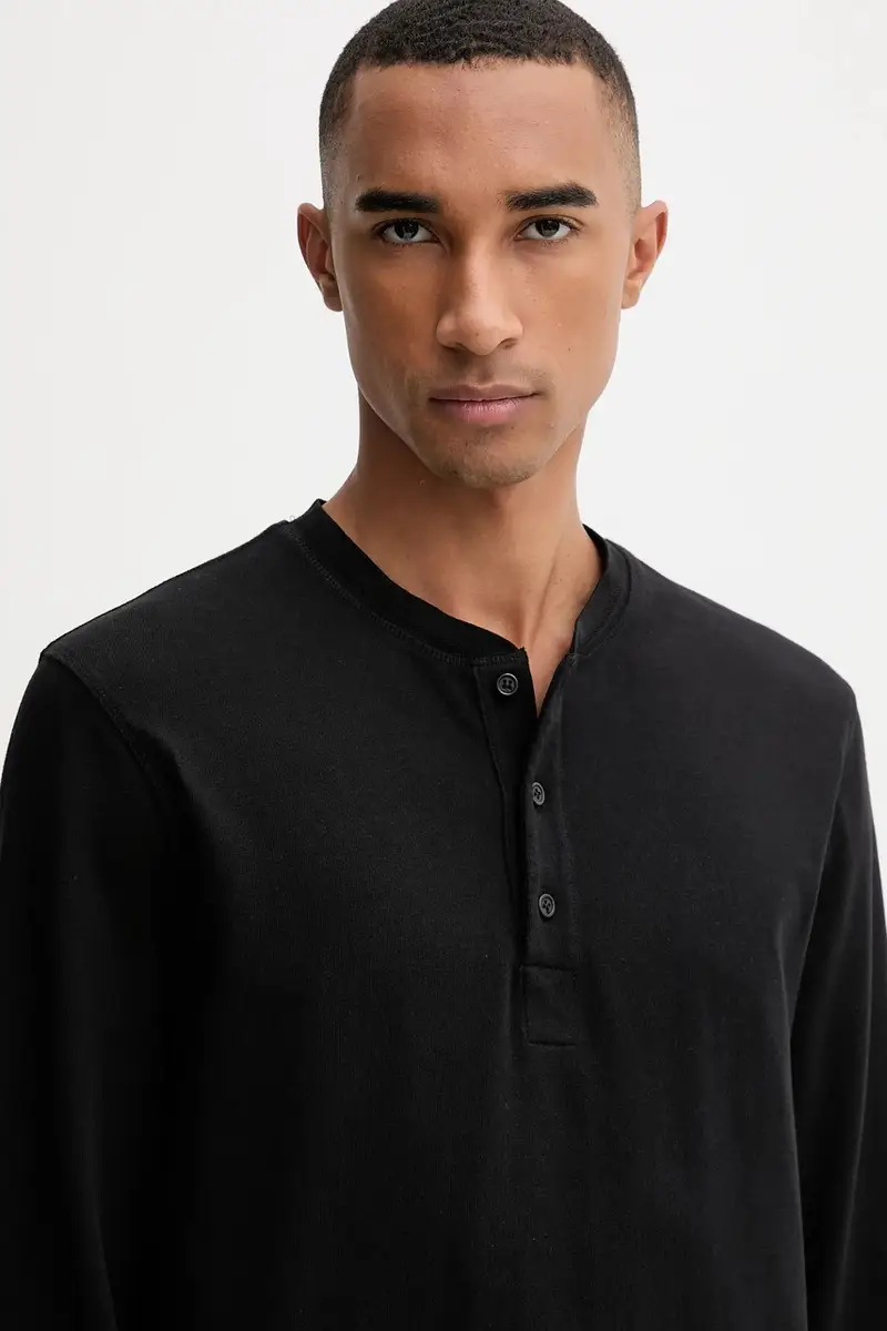 top a maniche lunghe in cotone colore nero 31498 miniatura 3