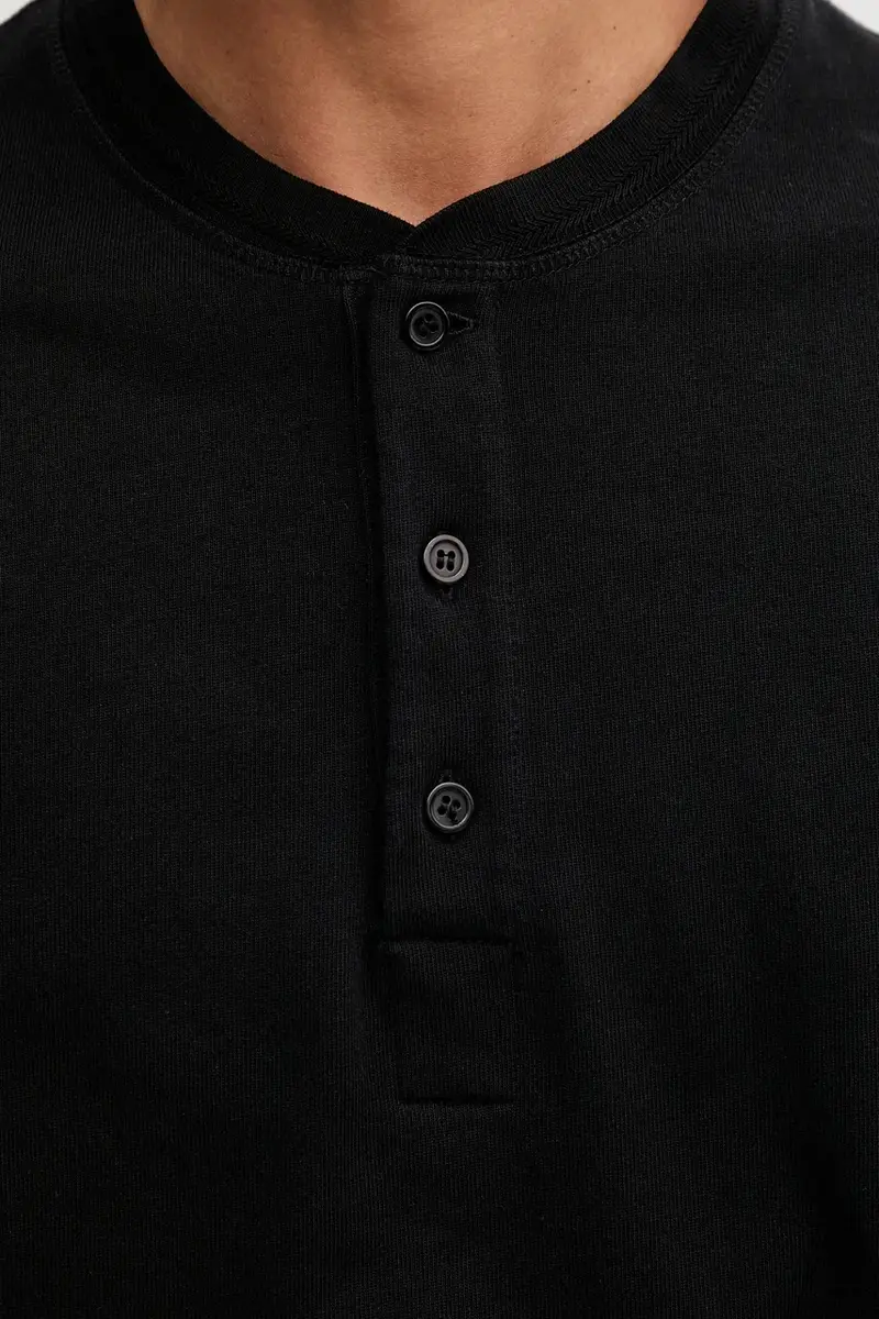 top a maniche lunghe in cotone colore nero 31498 miniatura 4