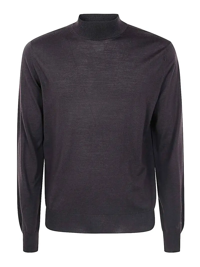 Dolcevita in lana merinos a maniche lunghe Marrone