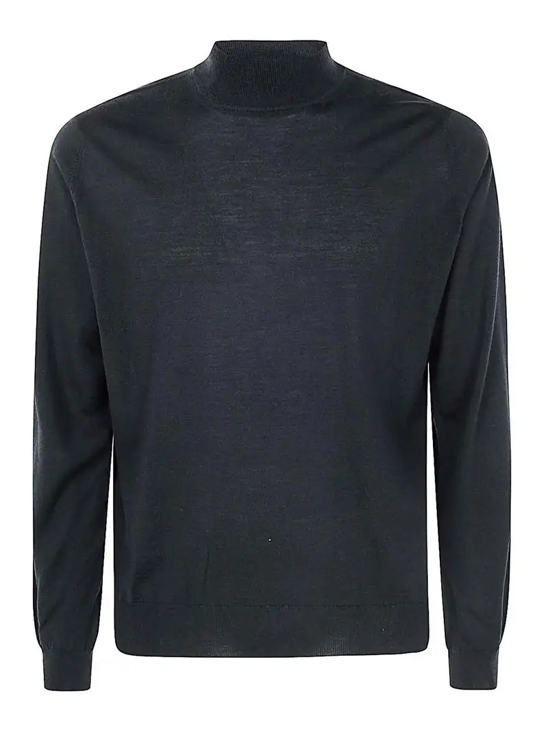 Dolcevita in lana merinos a maniche lunghe Verde