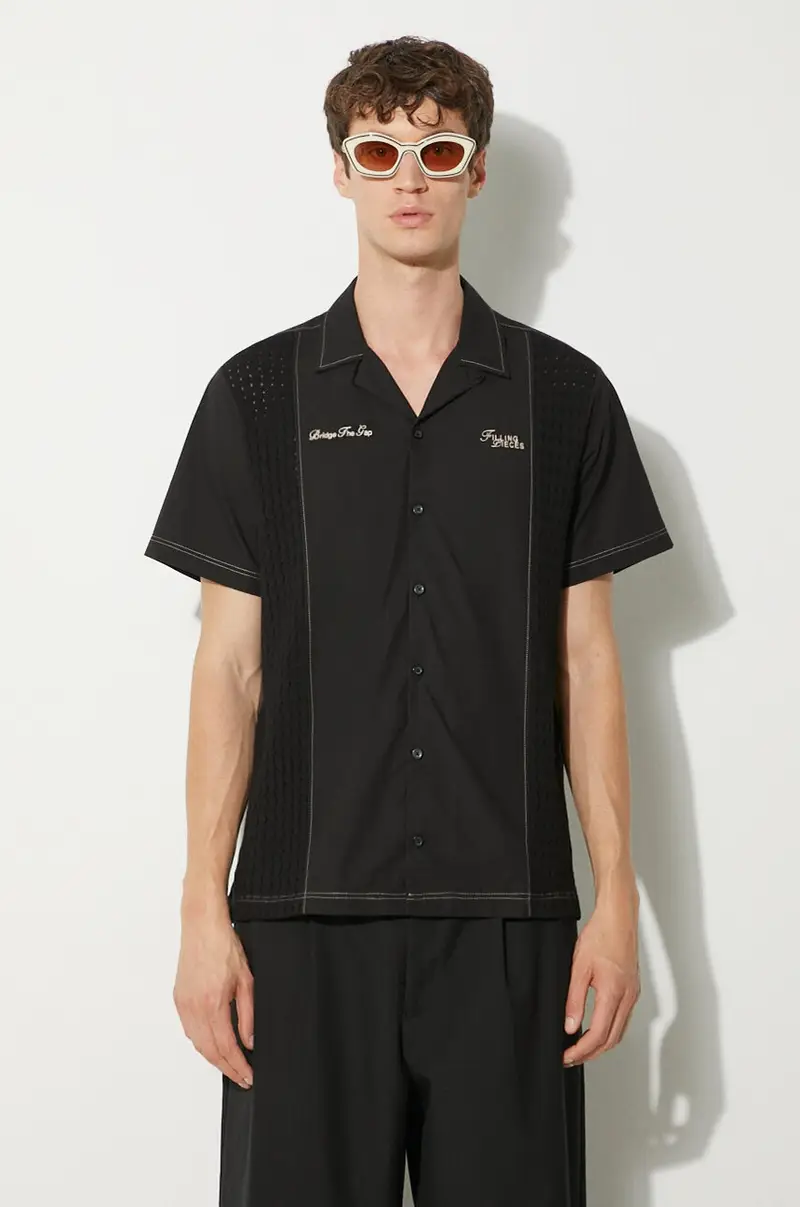 camicia in cotone Resort uomo colore nero 98733981861