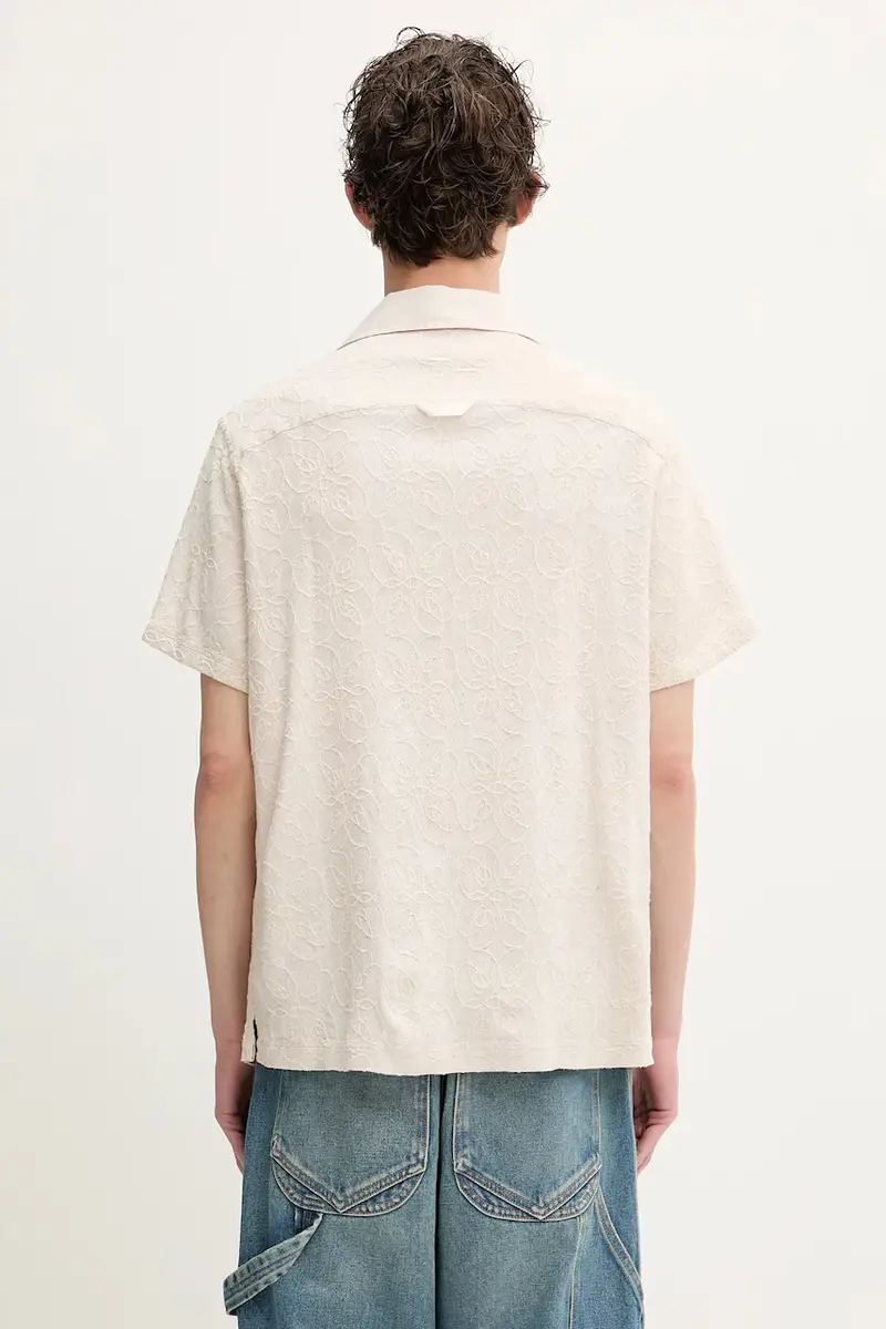 camicia in lino misto Resort Beige miniatura 3