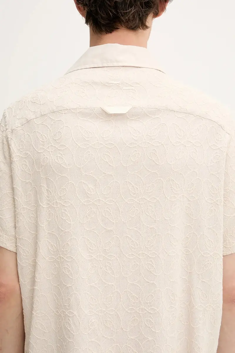 camicia in lino misto Resort Beige miniatura 5