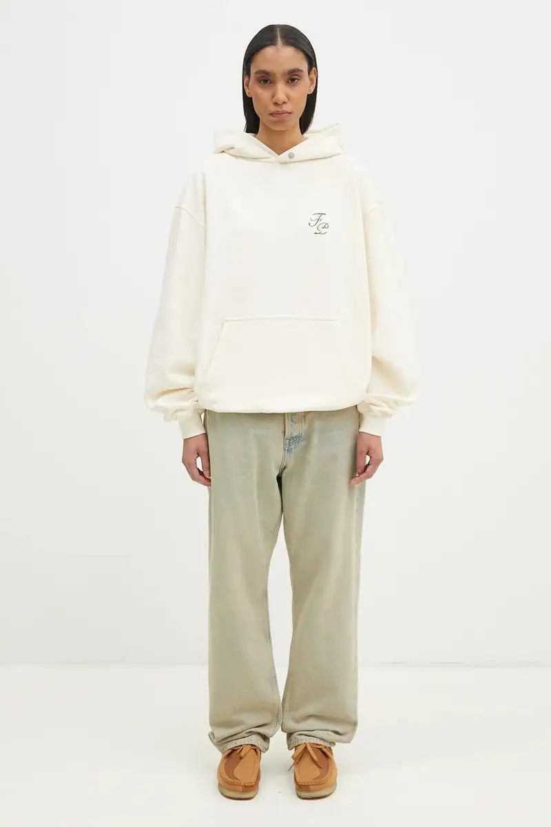 felpa in cotone colore beige con cappuccio 80699849936 miniatura 5