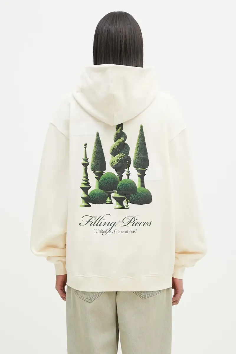 felpa in cotone colore beige con cappuccio 80699849936