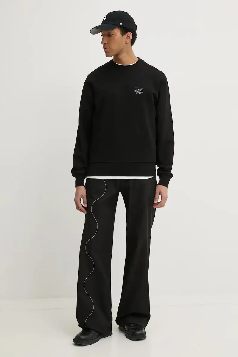 felpa in cotone colore nero 74599861861 miniatura 2