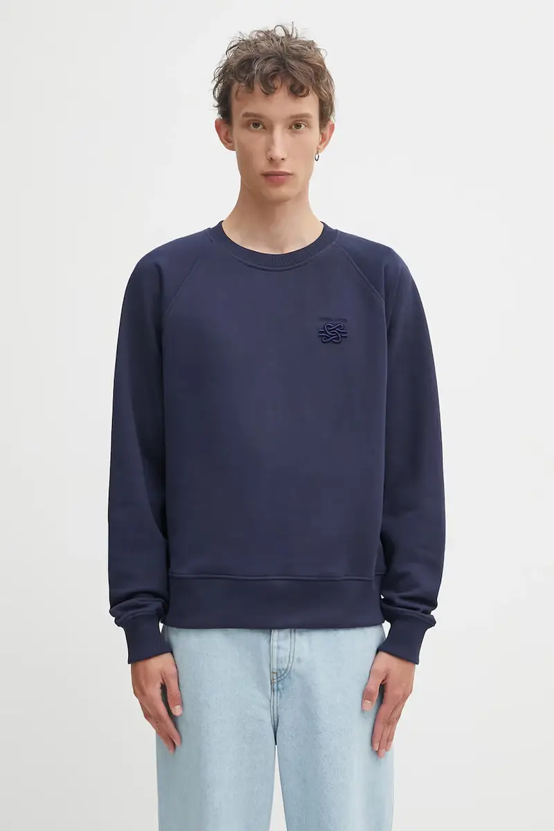 felpa in cotone Embroidered Knot Blu navy