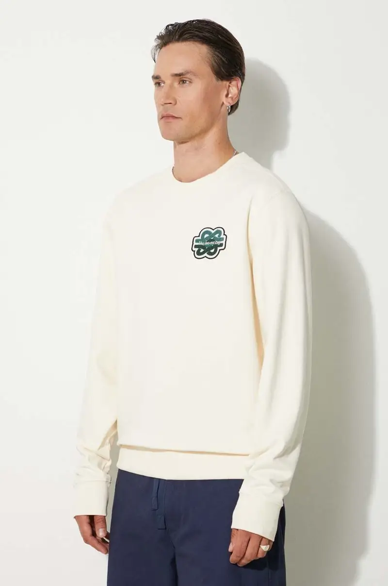 felpa in cotone Gowtu Beige miniatura 4