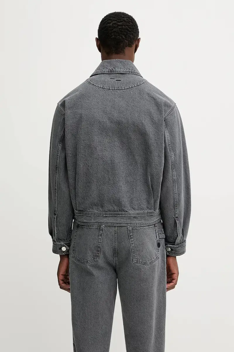 giacca in cotone Denim Washed colore grigio 422560501260 miniatura 3