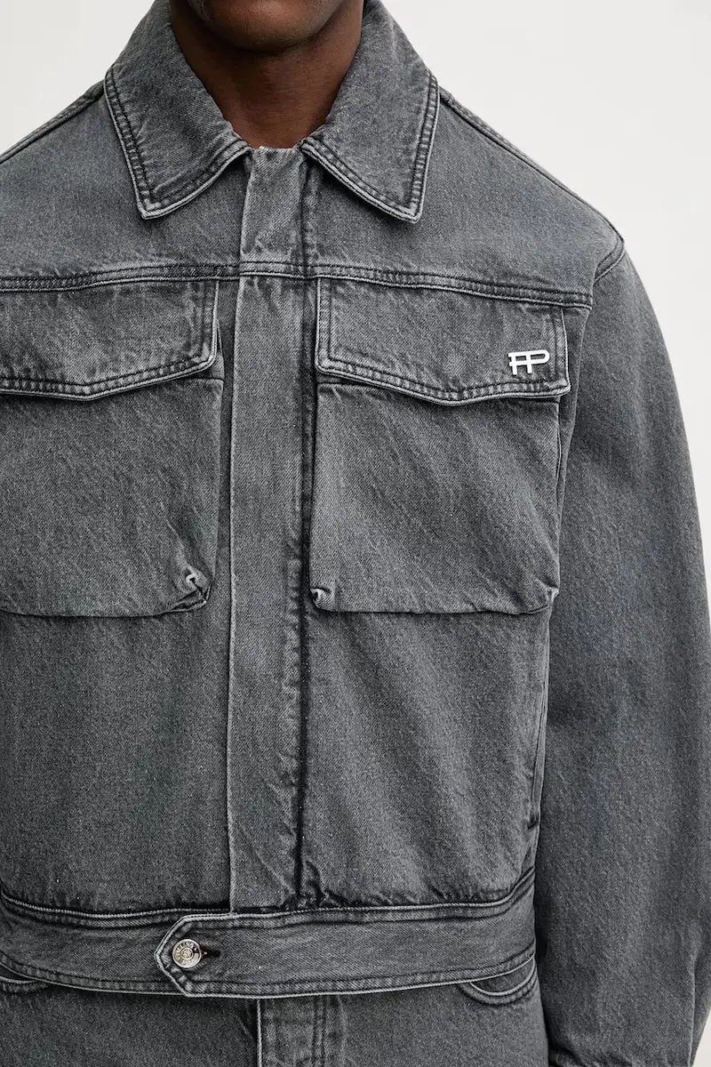 giacca in cotone Denim Washed colore grigio 422560501260 miniatura 4