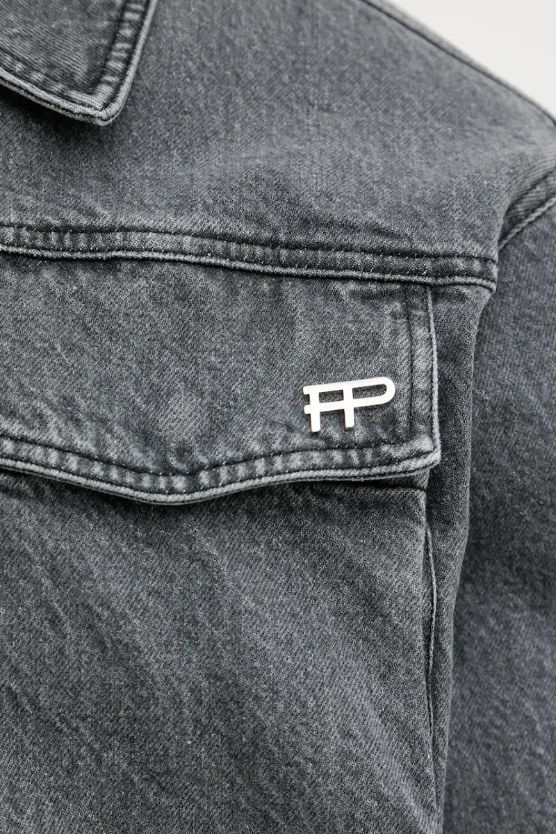 giacca in cotone Denim Washed colore grigio 422560501260 miniatura 5