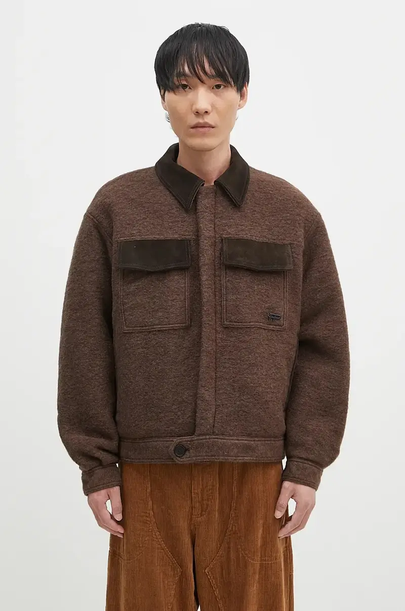 giacca in lana Box Jacket colore marrone 78614121933