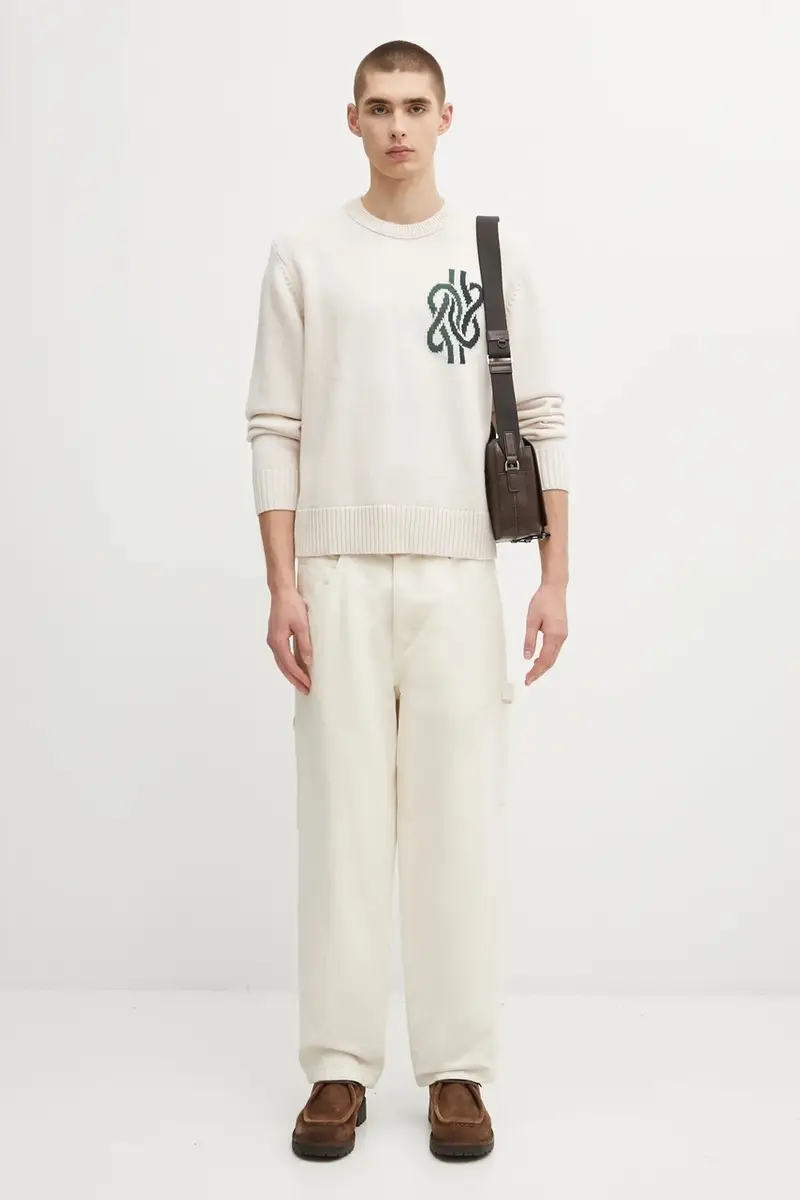 maglione con lana Knit Sweater Knot colore beige 422575500265 miniatura 5