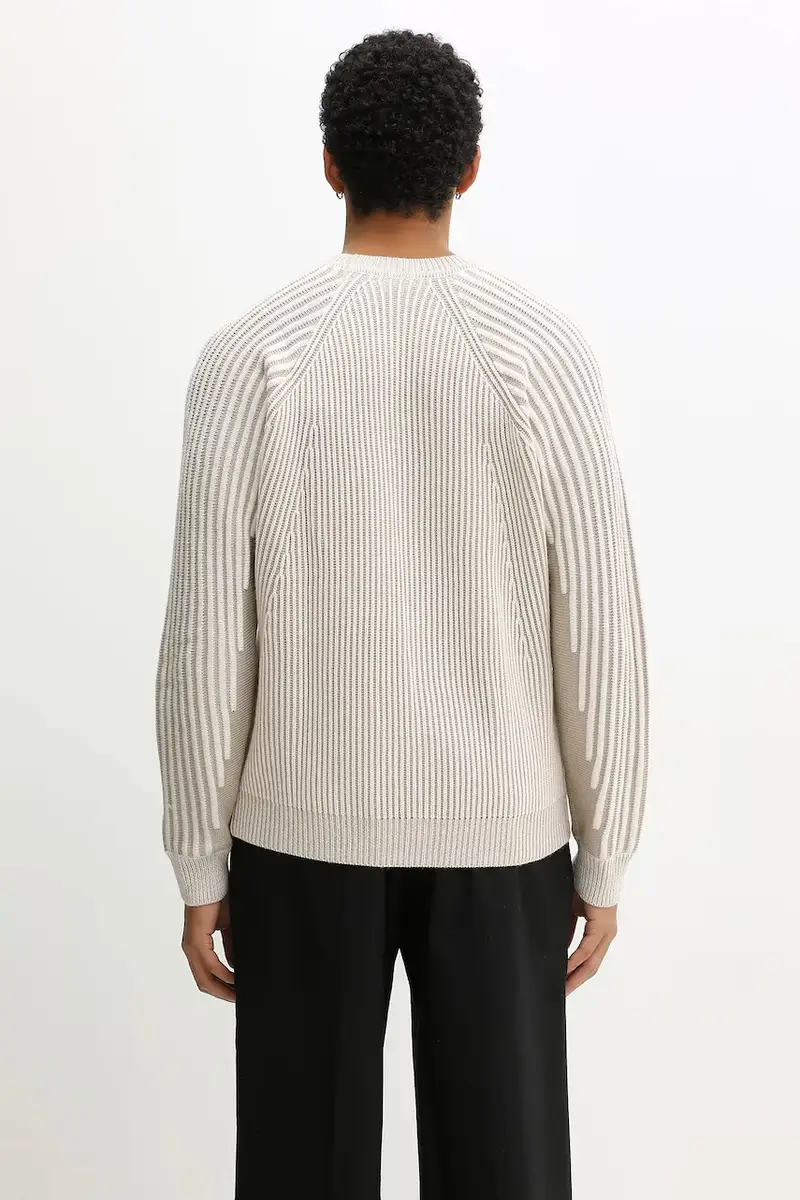 maglione con lana Knit Sweater Raglan colore beige 422575500261 miniatura 3