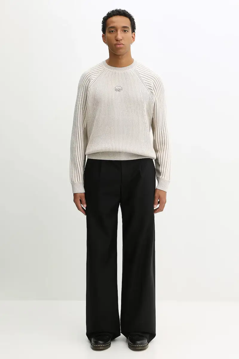 maglione con lana Knit Sweater Raglan colore beige 422575500261 miniatura 5