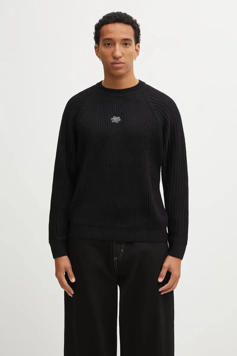 maglione con lana Knit Sweater Raglan colore nero 422575500261