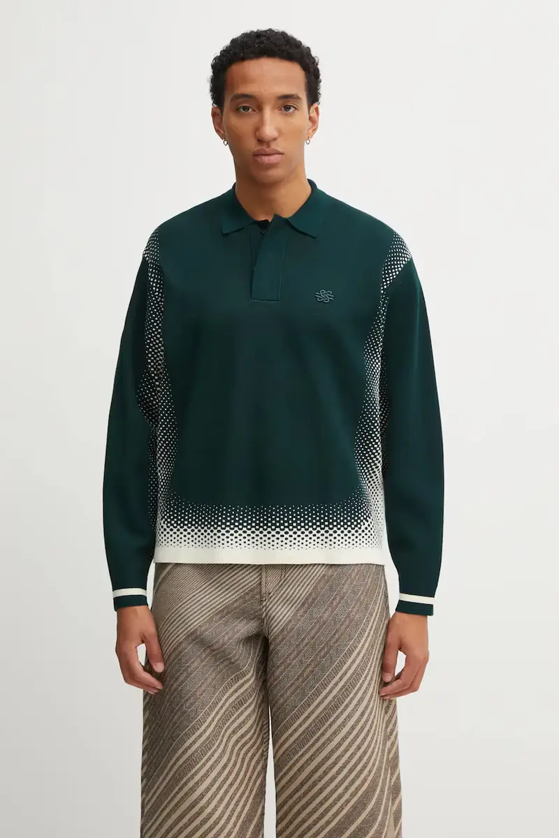 maglione Knit Shirt Rugby uomo colore verde 422571500243