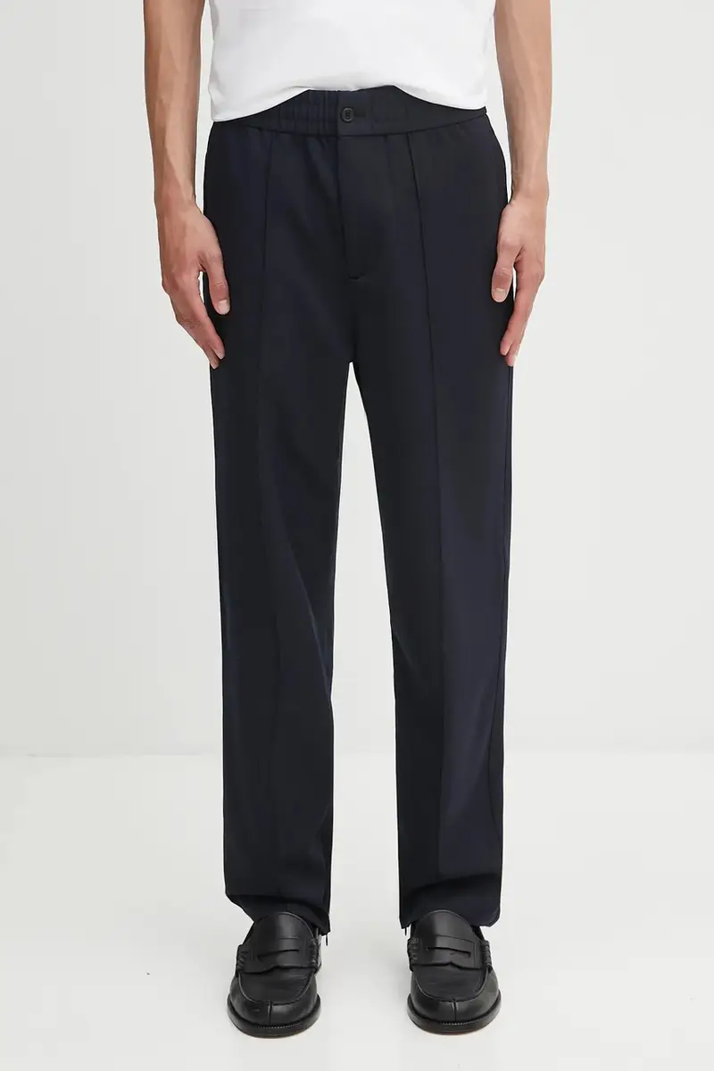pantaloni in misto lana Coach Twill Wool uomo colore blu navy 422550500247