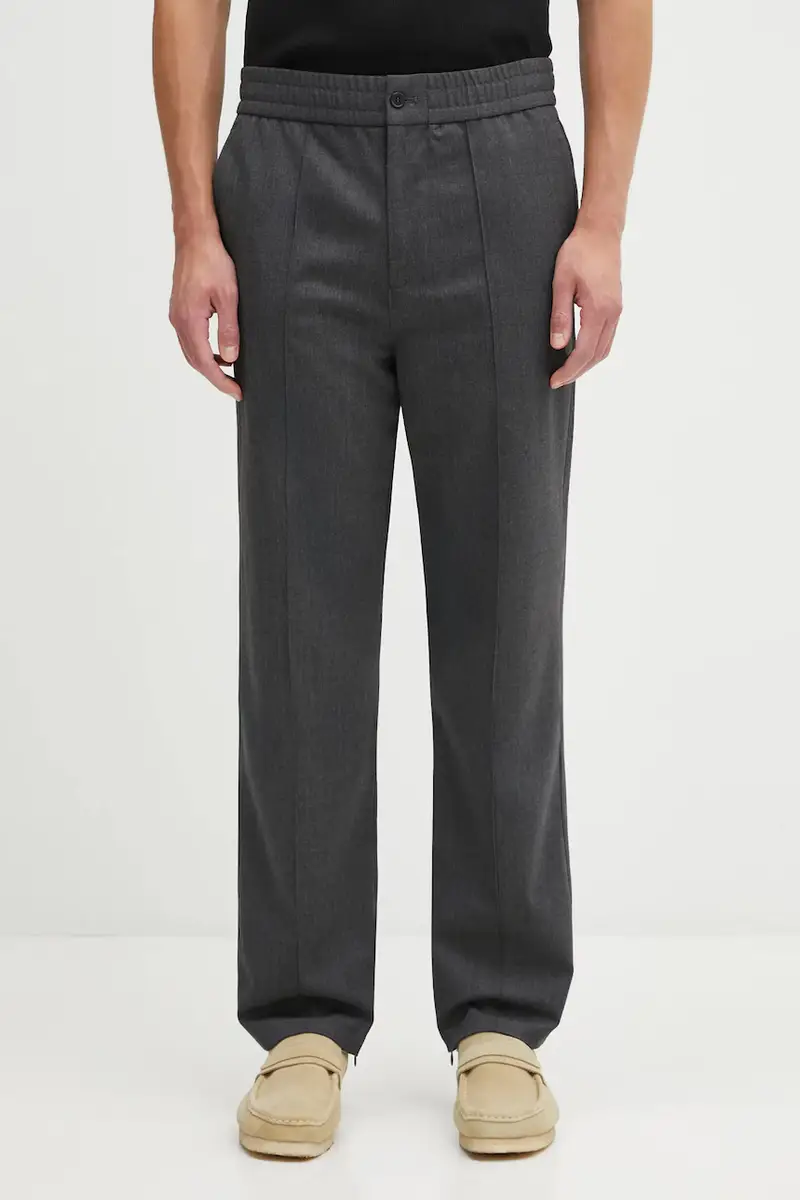 pantaloni in misto lana Coach Twill Wool uomo colore blu navy 422550500247 Grigio