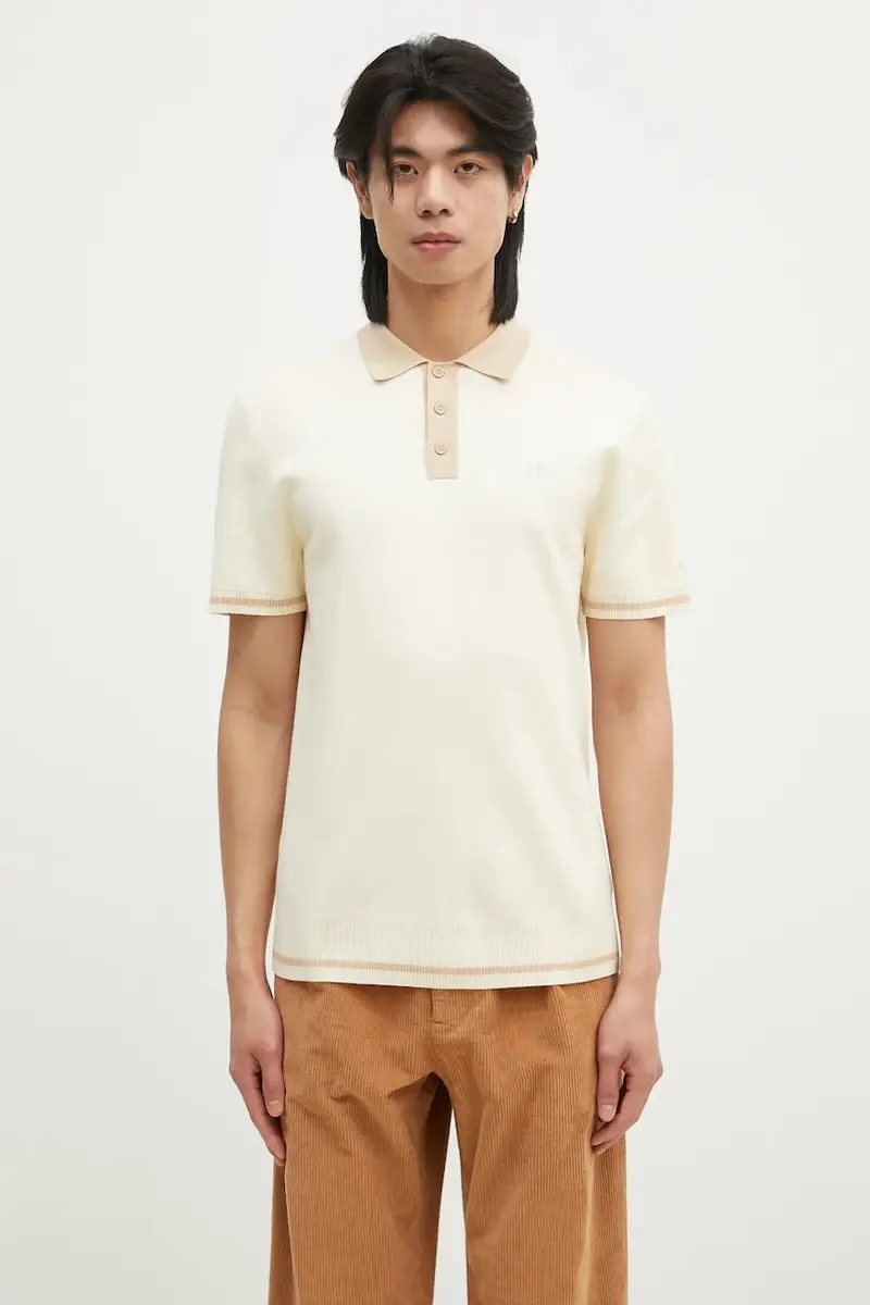 polo in cotone Knit Polo colore beige 80713666003