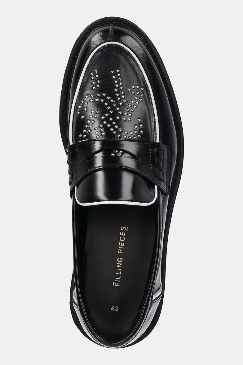 scarpe in pelle Loafer Gowtu Studs uomo colore nero 122511303255 miniatura 4