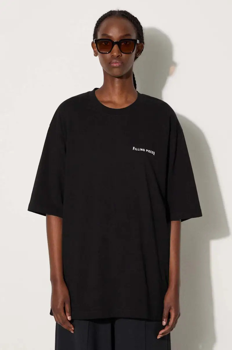 t-shirt in cotone Boxy colore nero 74413781861 miniatura 3