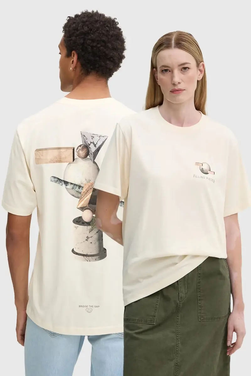 t-shirt in cotone colore beige 74414089936