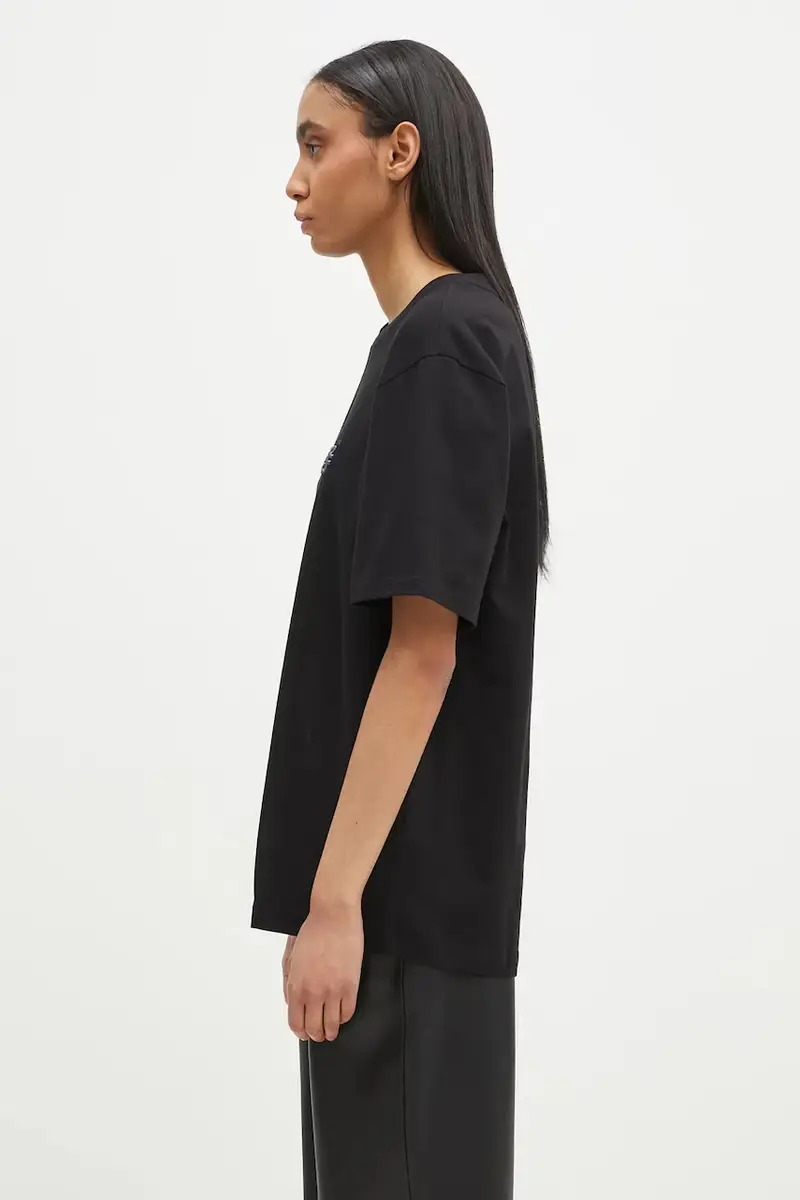 t-shirt in cotone colore nero 74499861861 miniatura 2