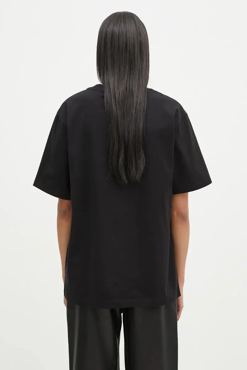 t-shirt in cotone colore nero 74499861861 miniatura 3