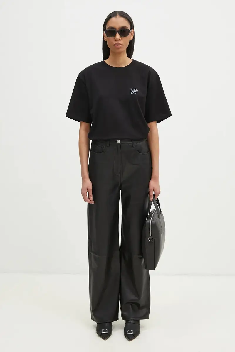 t-shirt in cotone colore nero 74499861861 miniatura 4