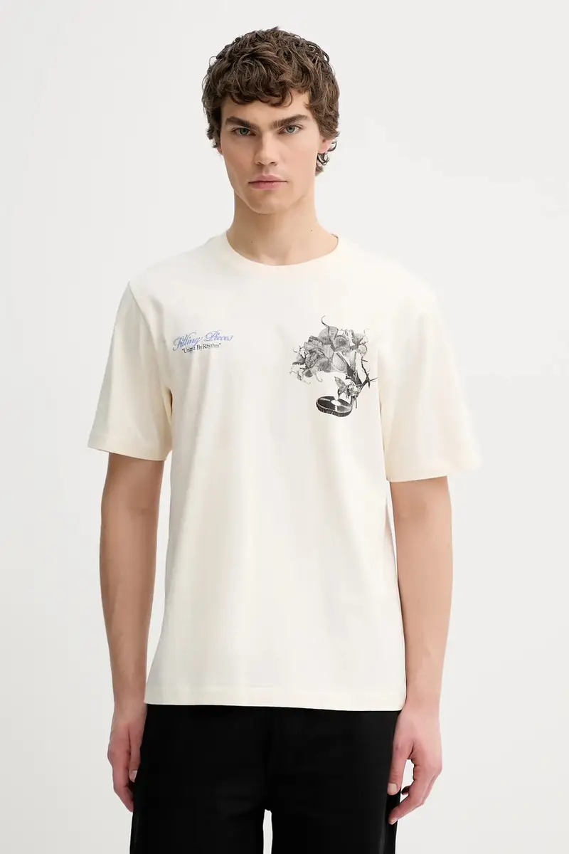 t-shirt in cotone Grammophone Beige miniatura 3