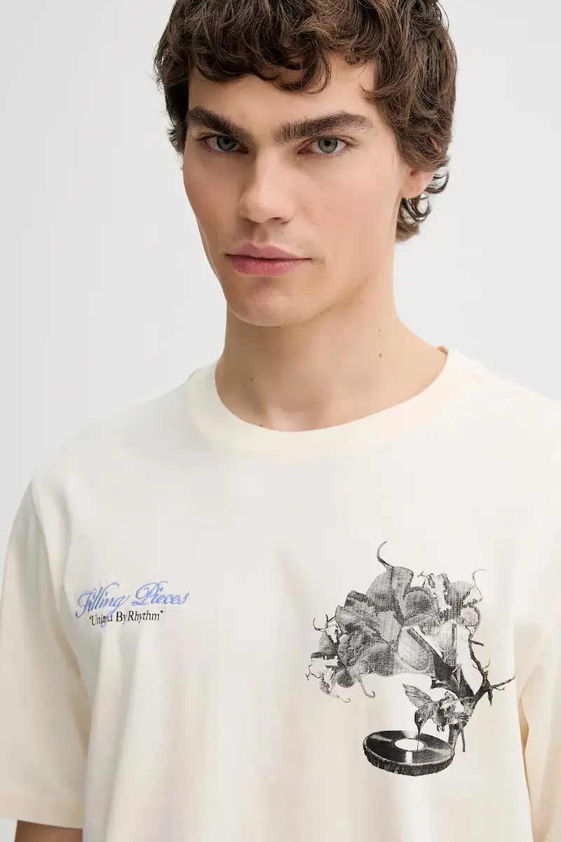 t-shirt in cotone Grammophone Beige miniatura 4