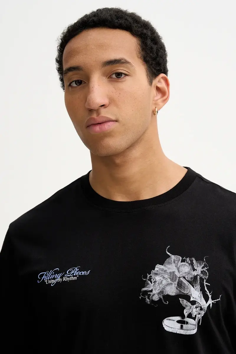 t-shirt in cotone Grammophone Nero miniatura 3