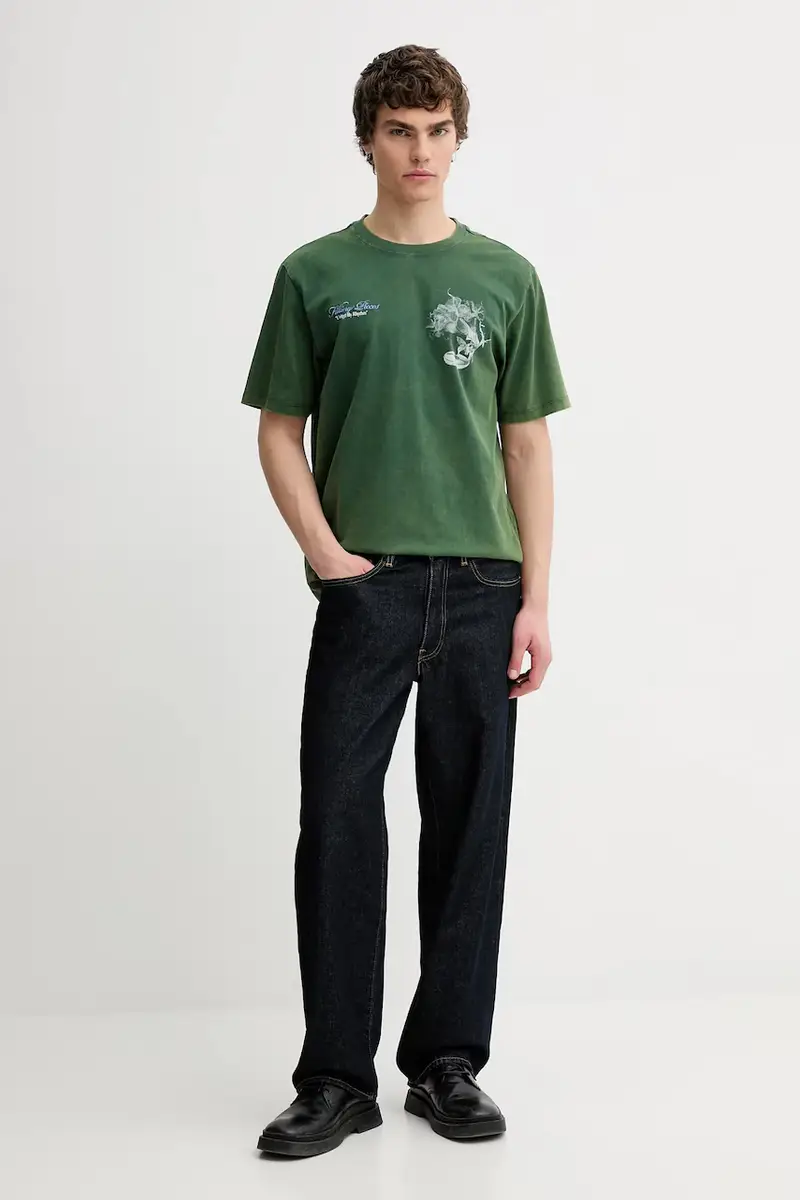 t-shirt in cotone Grammophone Verde miniatura 2