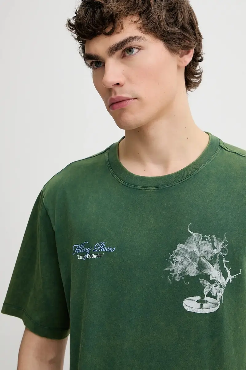 t-shirt in cotone Grammophone Verde miniatura 4