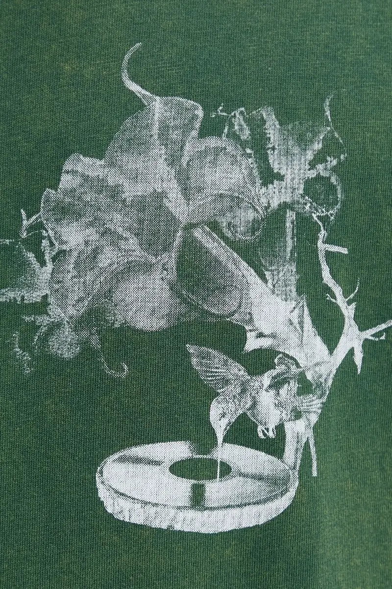 t-shirt in cotone Grammophone Verde miniatura 5