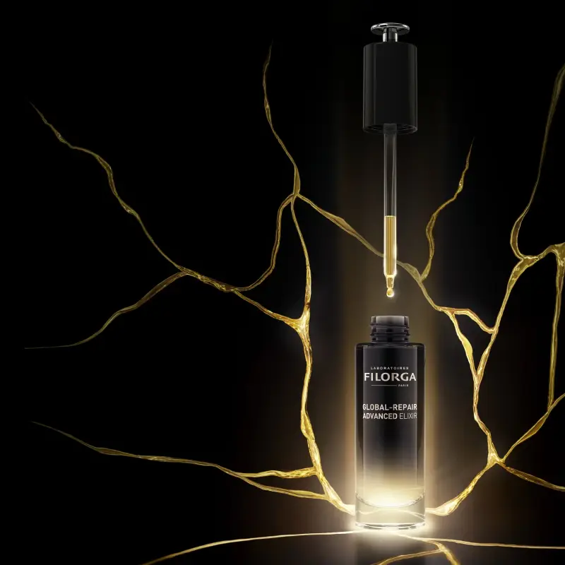 Global Global-Repair Advanced Elixir - Trattamento antietà pelli mature, Trattamento viso effetto lifting, Crema viso pelle secca, Siero antiru miniatura 4