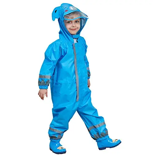 FILOWA Impermeabile Bambino Pioggia Impermeabile Antipioggia Tuta Poncho Portatile Bambini con Cappuccio Ragazze miniatura 2